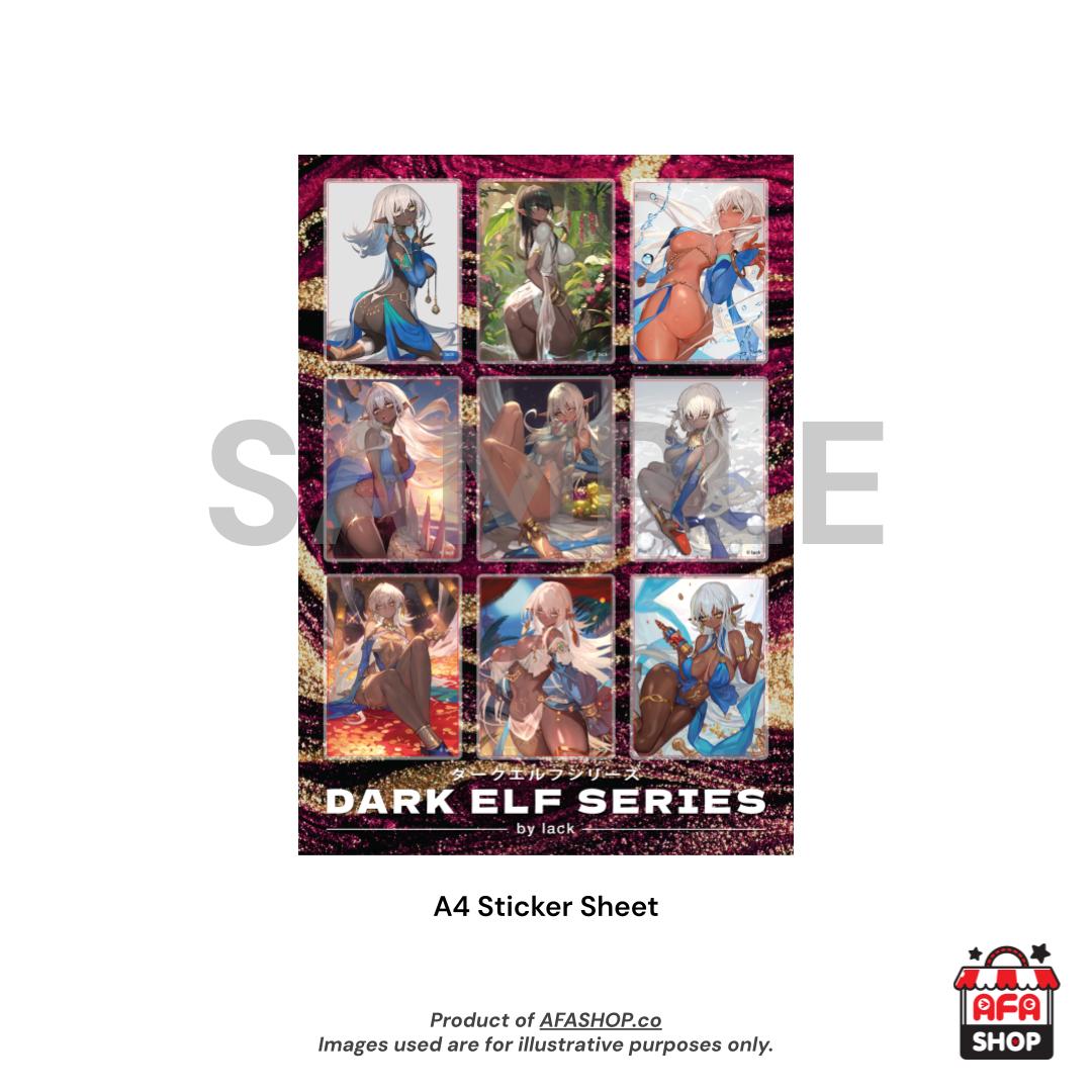 Dark Elf Dancer Series - A4 Sticker Sheet (Art by lack)