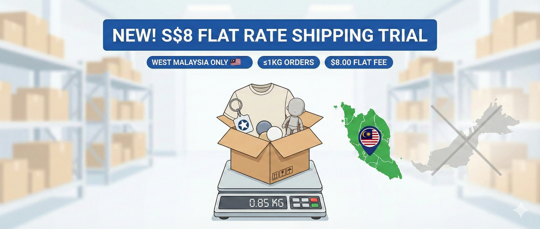 Shipping Update: S$8 Flat Rate Delivery to West Malaysia! (Small Parcel Trial)