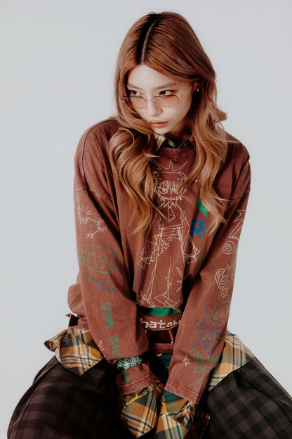 Brown "March" Long Sleeve Tee