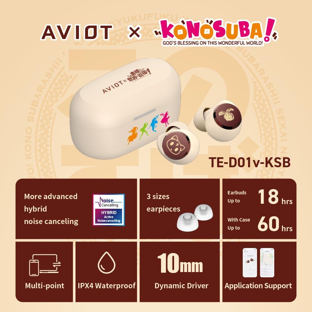 AVIOT TE-D01v-KSB KonoSuba: God's Blessing on This Wonderful World! Wireless Earbuds