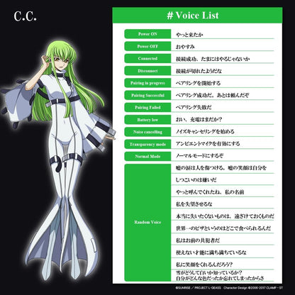 AVIOT TE-D01v-CGL Code Geass Lelouch of the Rebellion collaboration model