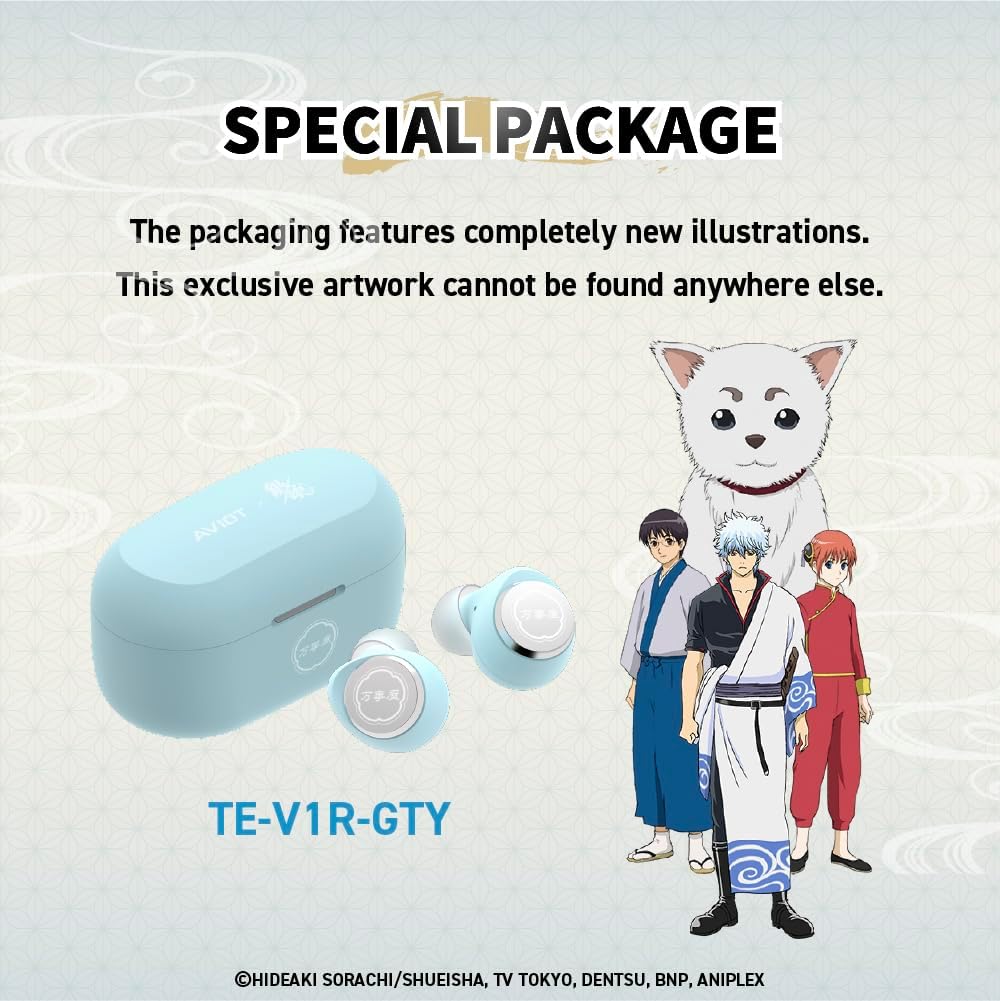 AVIOT TE-V1R-GTY-ASI Gintama Yorozuya Collaboration Wireless Earbuds