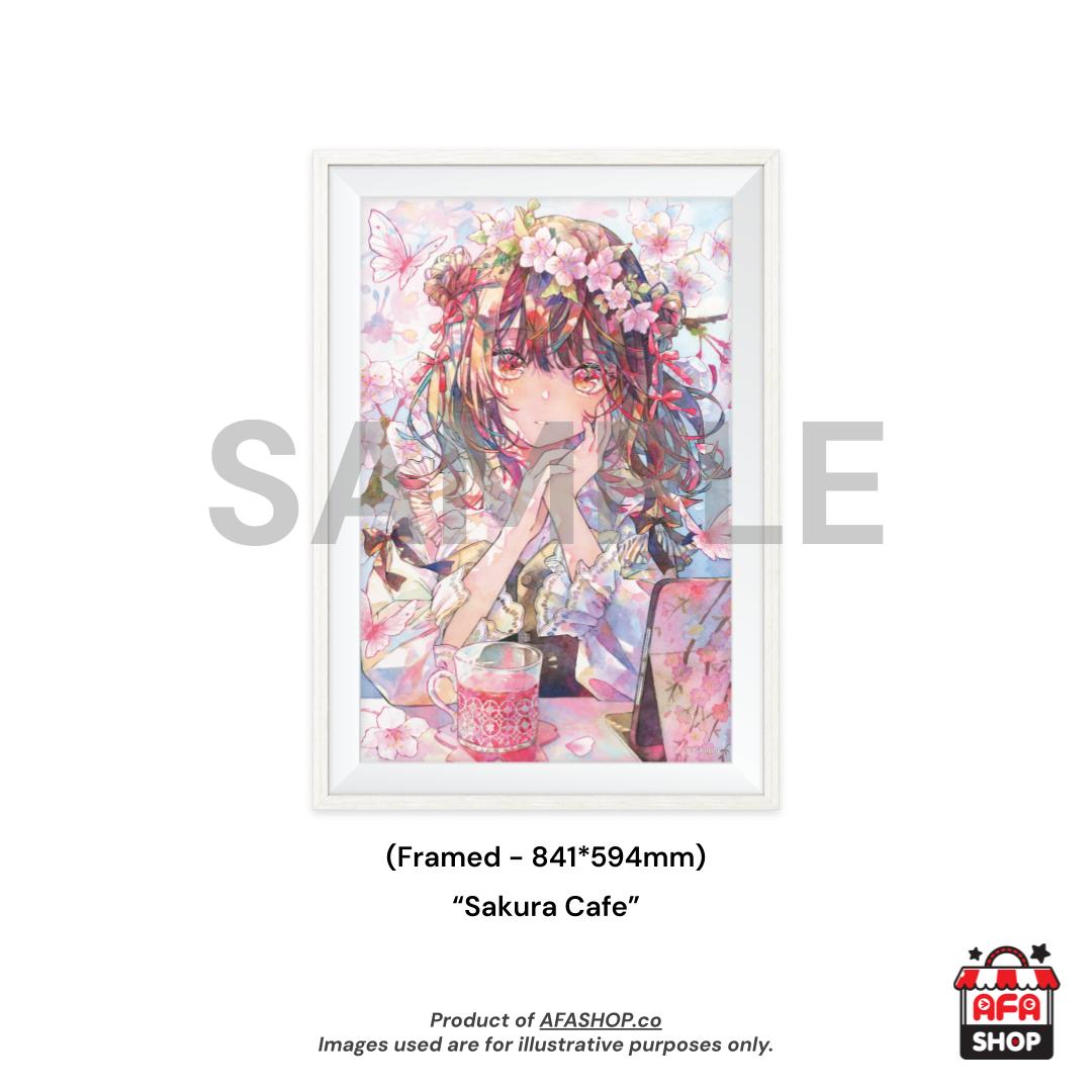A1 Framed Print - "Sakura Cafe" Reproduction Artwork (Art by Yukoring)