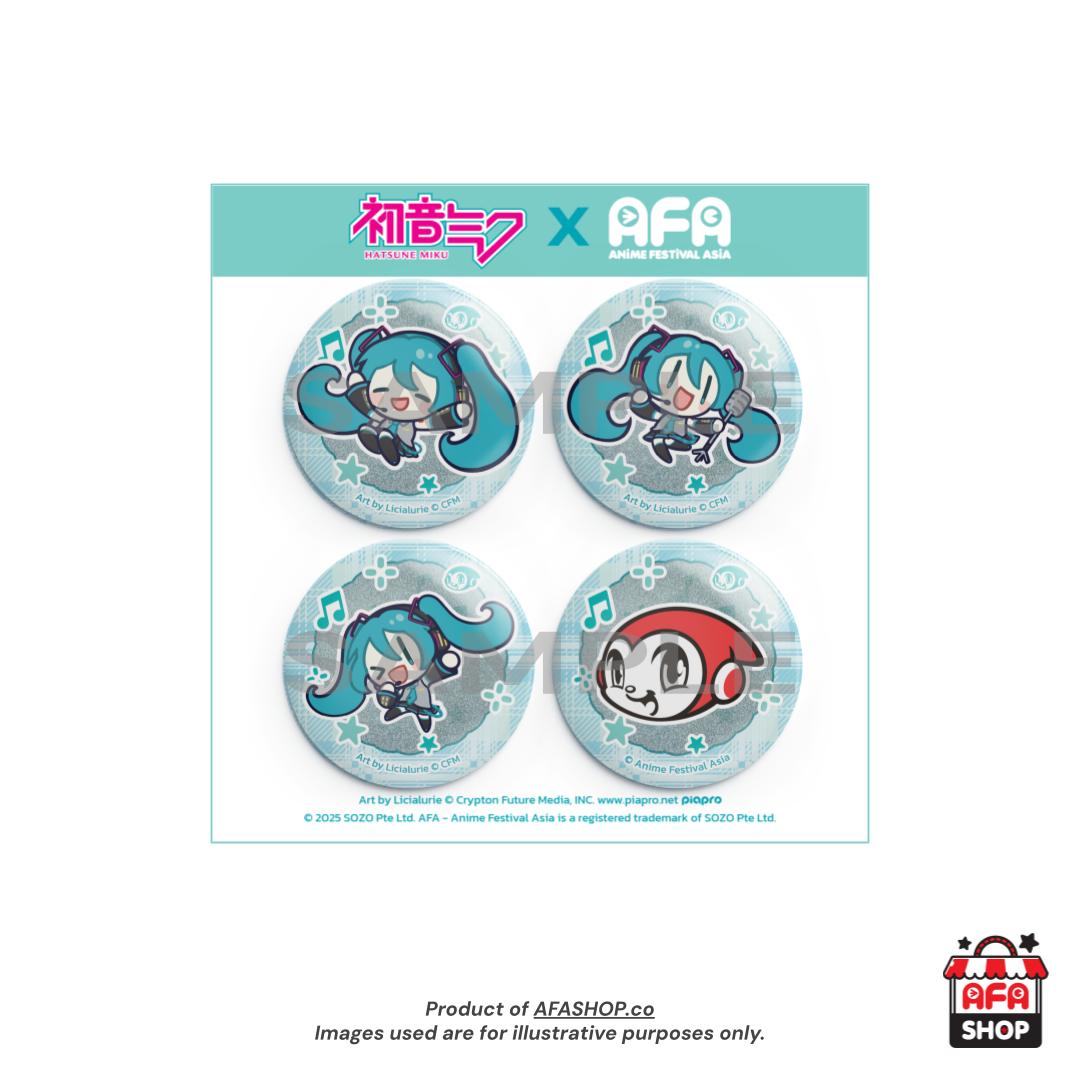 AFA x Hatsune Miku - Can Badge Set of 4 (Art by Licialurie)