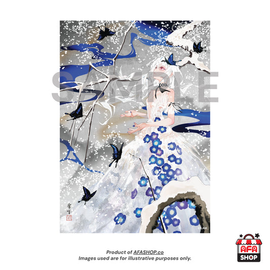 LAM Original - A2 Canvas Unframed Print - 瑠璃唐草 RURI KARAKUSA