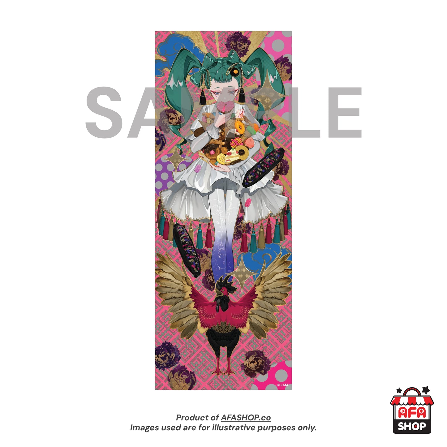 LAM Original - Custom Canvas Framed Print - 三毒「貪」Three Poisons (Greed)