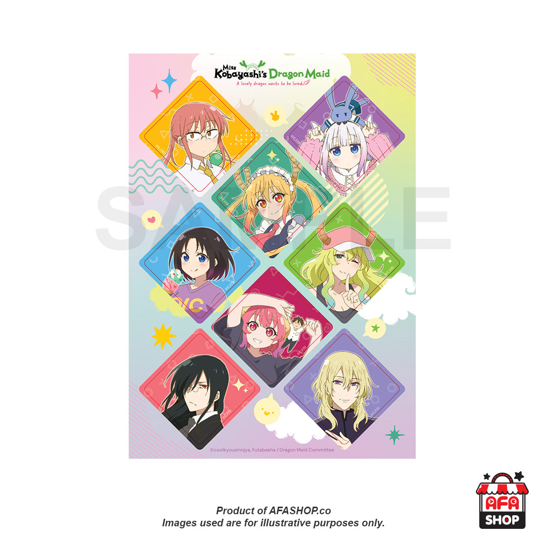 Miss Kobayashi's Maid Dragon "A lonely dragon wants to be loved" Sticker Set