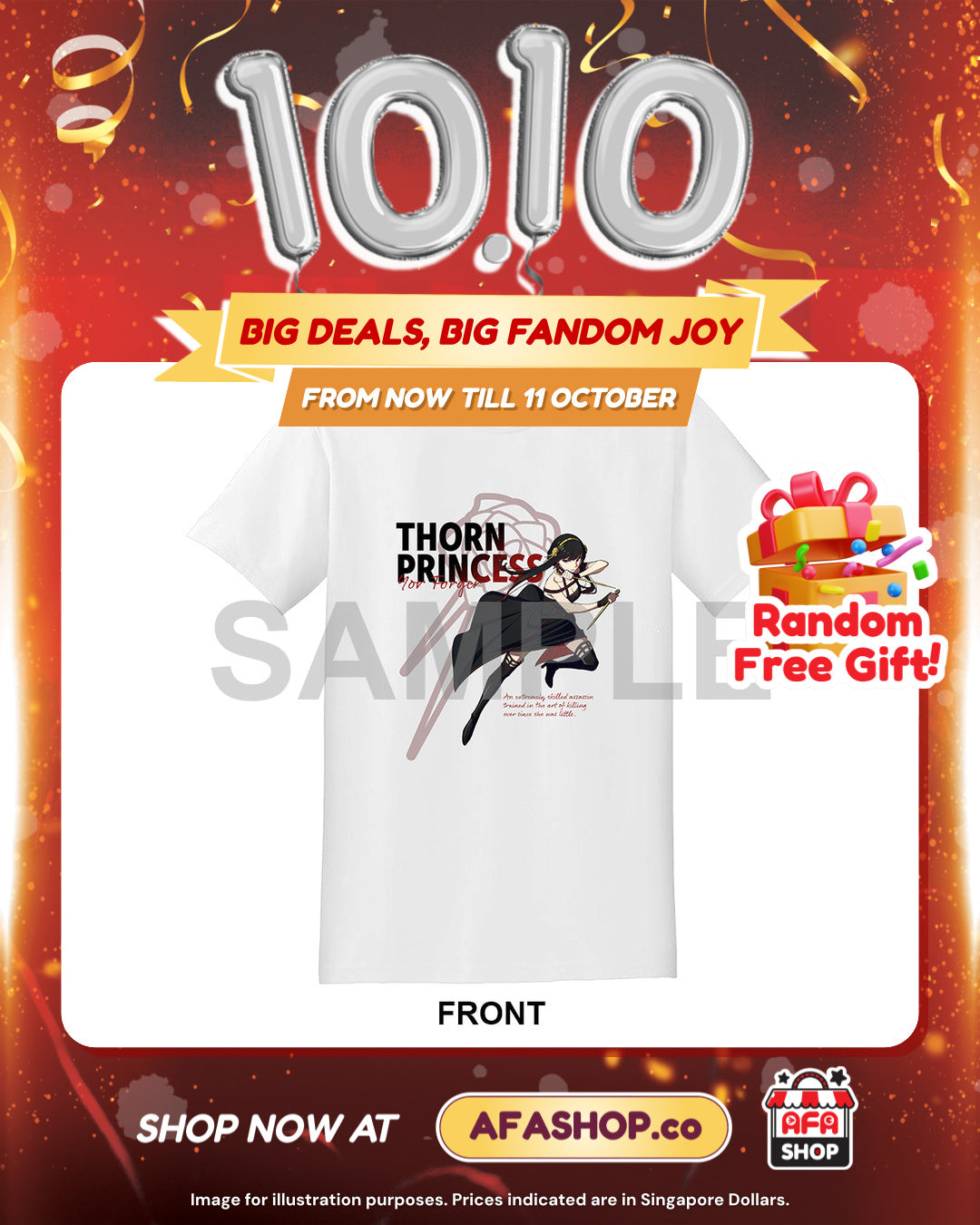 Spy X Family Yor Forger (Thorn Princess) White T-Shirt - 4. Large (L)