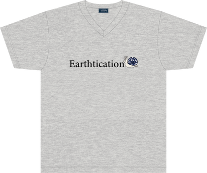 373 Earthtication Snail V-Neck T-Shirt (STONE)